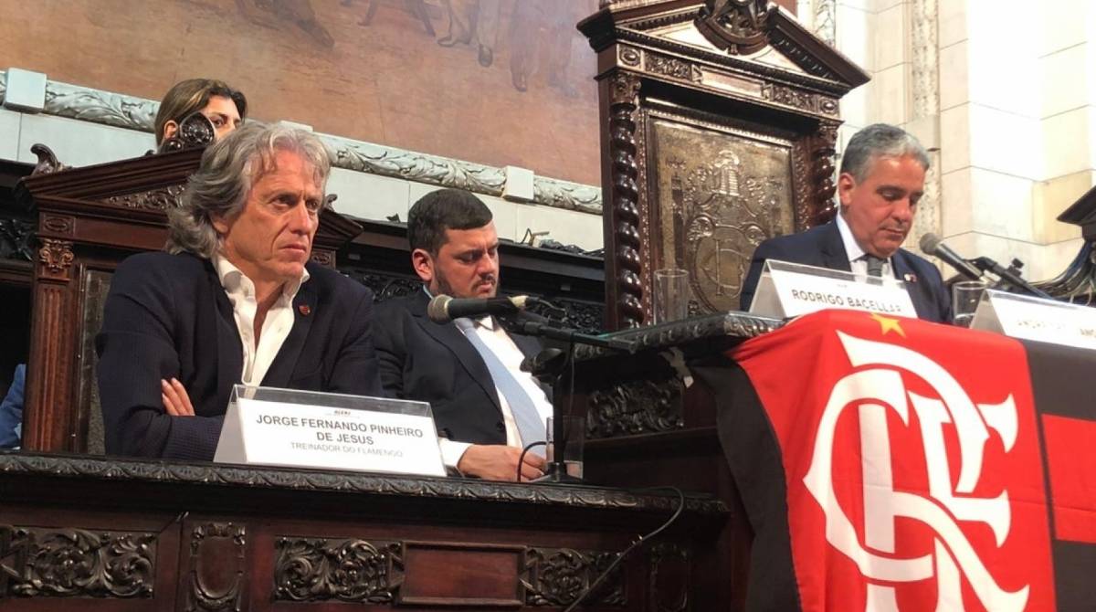 Jorge Jesus, técnico do Flamengo, recebeu a Medalha Tiradentes - Rafael Wallace / Alerj