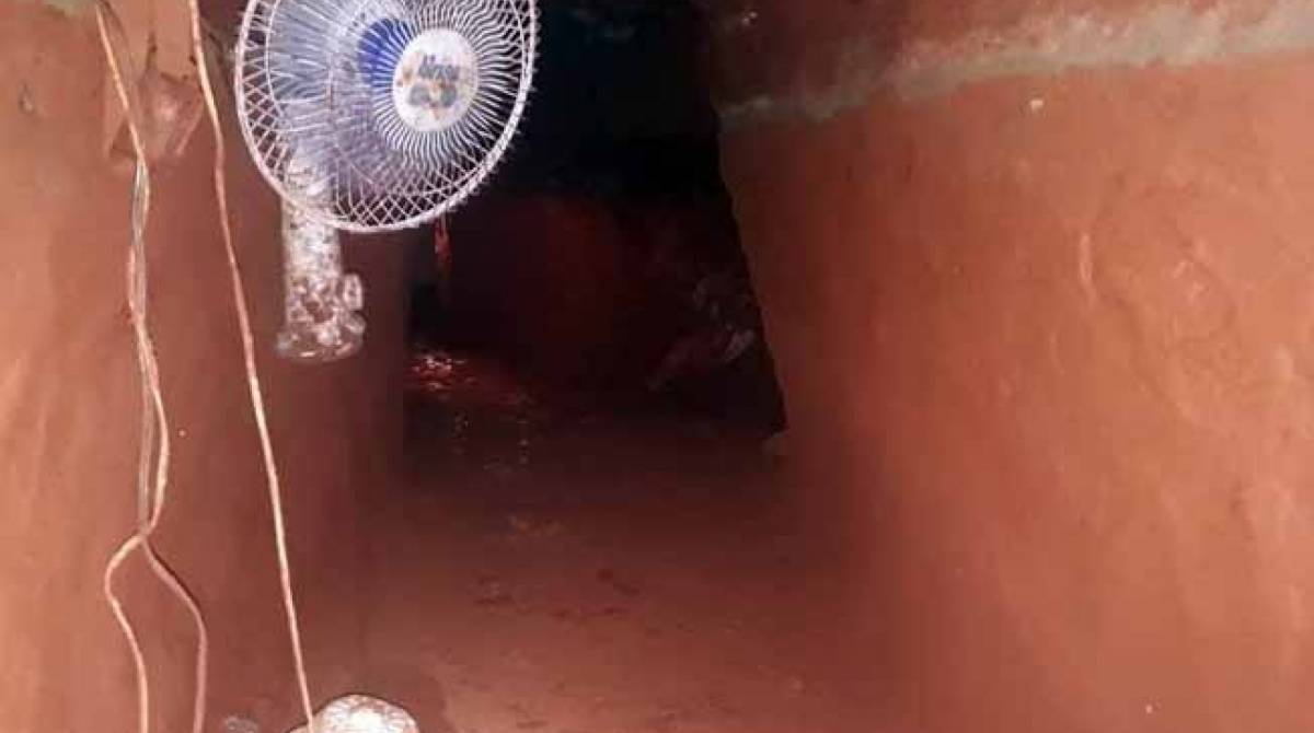 Imagens registradas pelos agentes mostram como estava o processo de construção do túnel - Divulgação / Polícia Civil