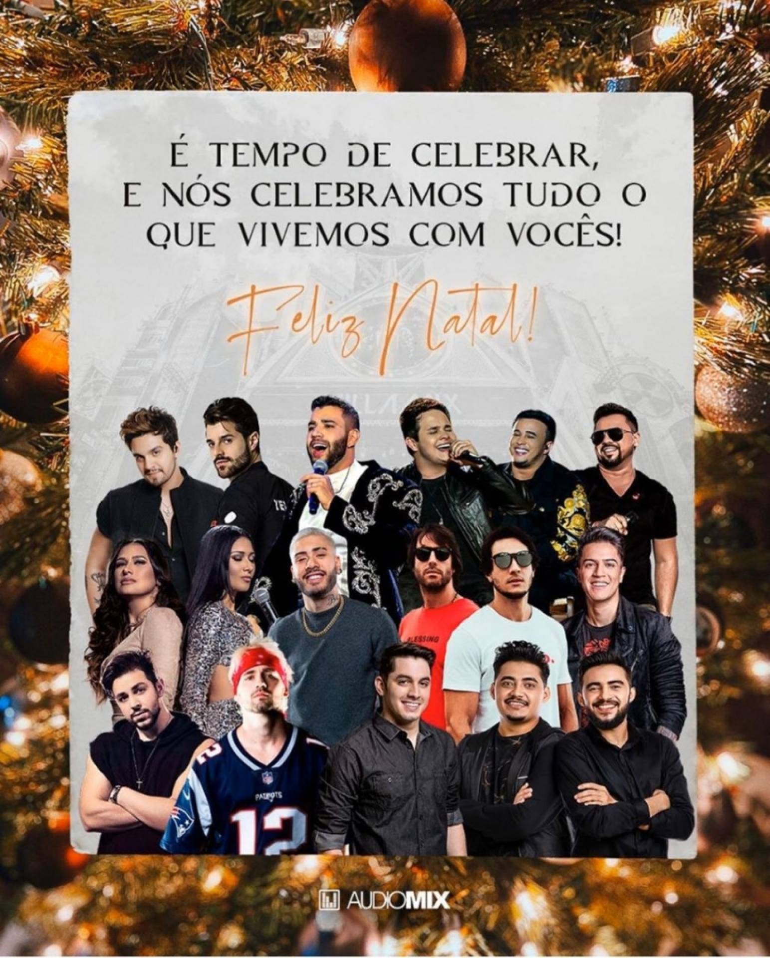 Cartão de Natal da Audiomix exclui Jorge & Mateus - Reprodução de internet