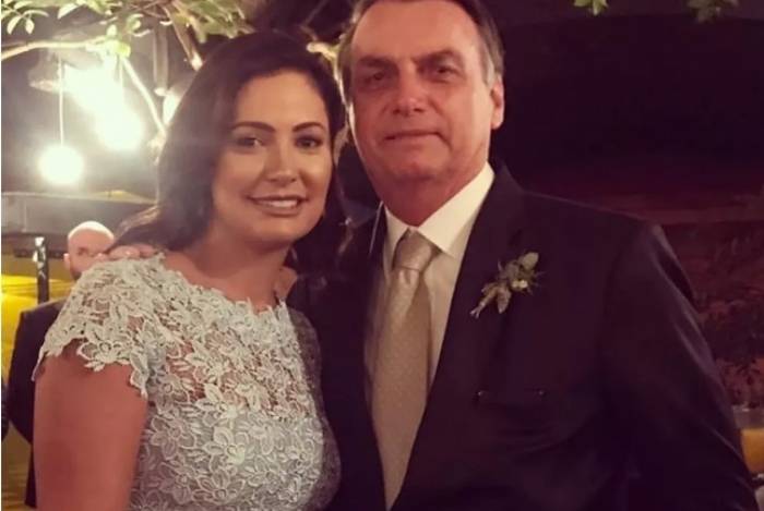 Michelle e o presidente Bolsonaro 