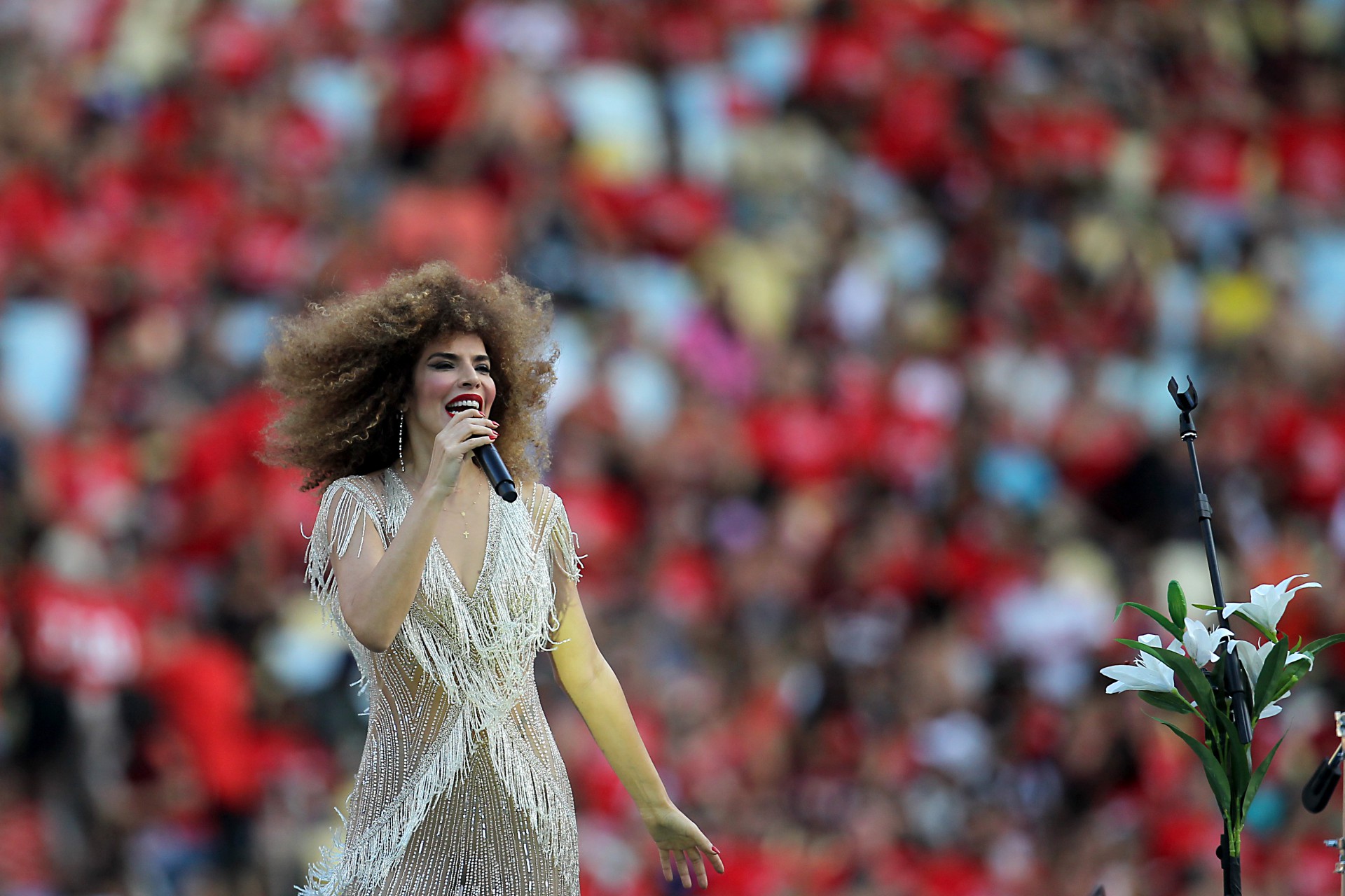 Rio de Janeiro 28/12/2019 - Show da Vanessa da Mata antes do jogos das estrela promovido pelo ex jogador Zico no estadio do Maracana. Foto: Luciano Belford/Agencia O Dia - Luciano Belford/Agência O Dia