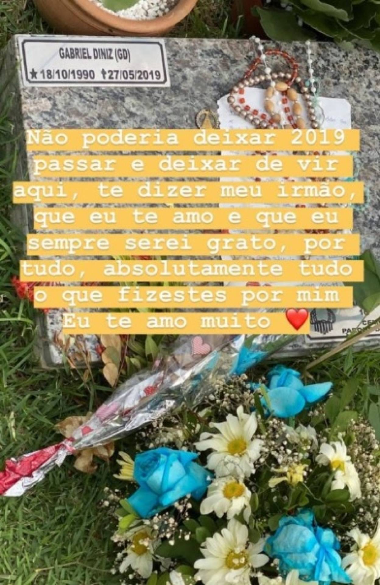 Empresário e músico presta homenagem ao cantor Gabriel Diniz - Reprodução/Instagram