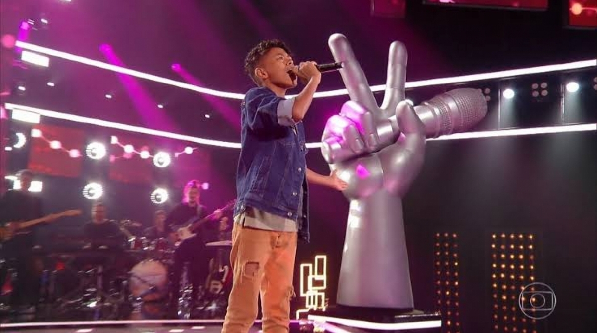 Kauê Penna, do 'The Voice Kids', da Globo - Reprodução