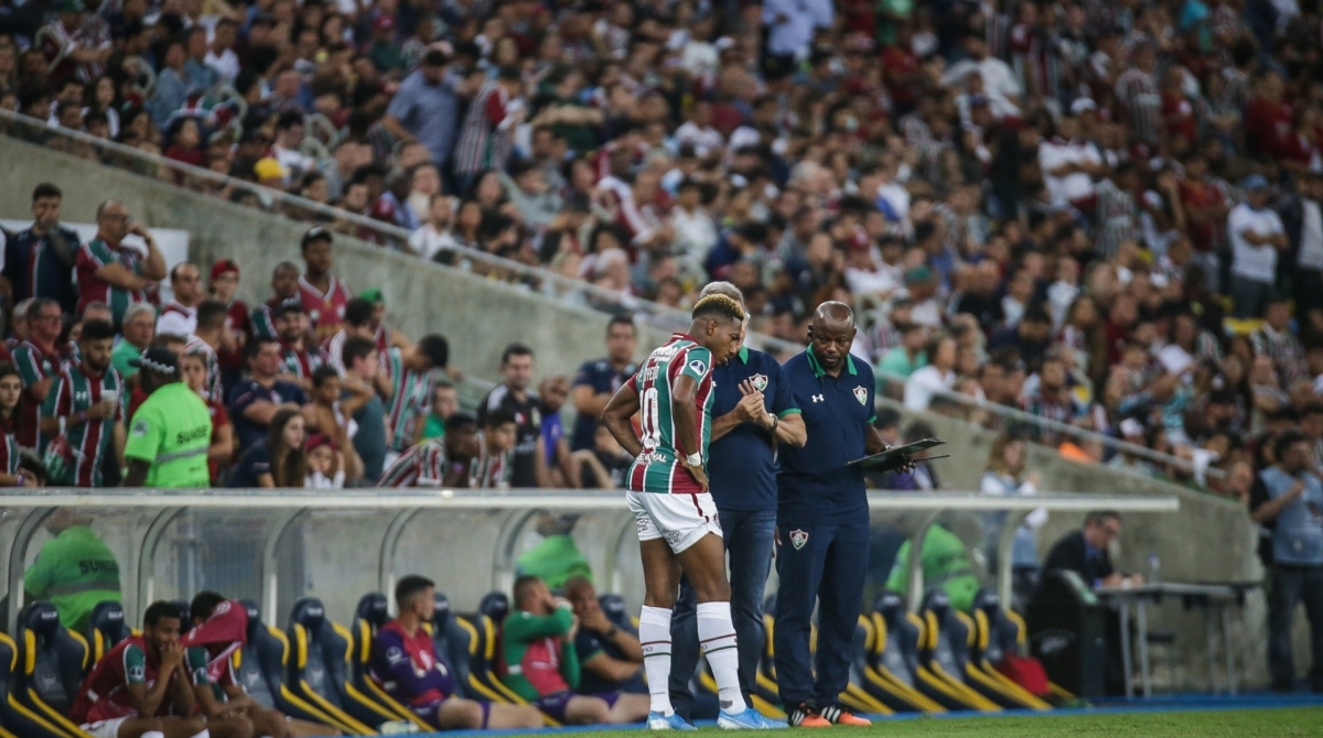 Pablo Dyego momentos antes de entrar na partida contra o Corinthians, pela Sul-Americana