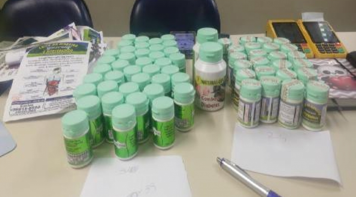 Medicamentos apreendidos - DivulgaÃ§Ã£o/PolÃ­cia Civil