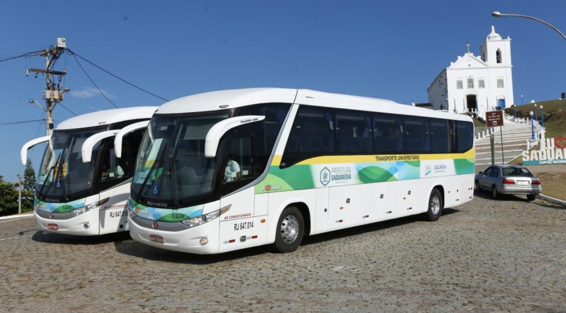 Para usar o transporte em 2020, universitários precisam fazer a renovação da inscrição através do site oficial da prefeitura - Prefeitura de Saquarema