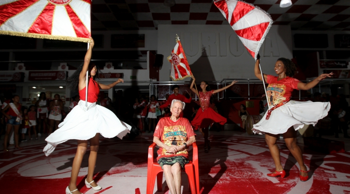 Rio de Janeiro 16/01/2020 - Dona Zilda de 101 anos visita a quadra do Salgueiro. Foto: Luciano Belford/Agência O Dia