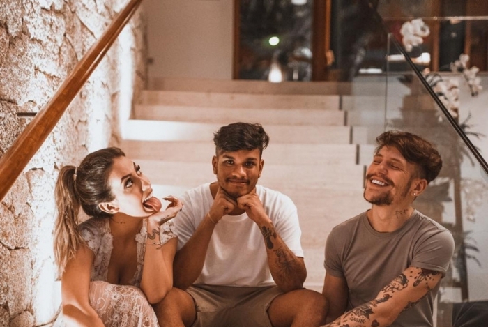 Gabi Brandt, Luan e Saulo Poncio - Reprodução Internet