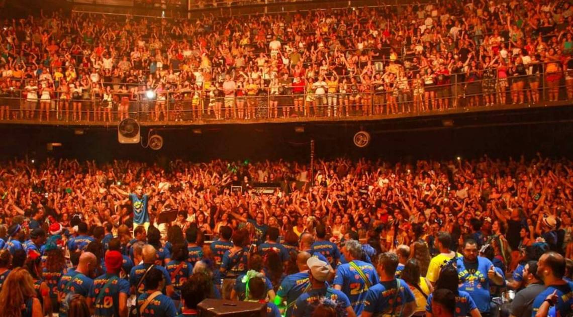 Ensaio do monobloco na Fundição Progresso, em janeiro de 2020