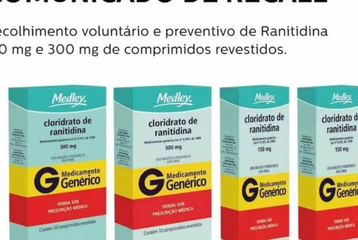 Laboratórios recolhem lotes de ranitidina após detectarem substância cancerígena