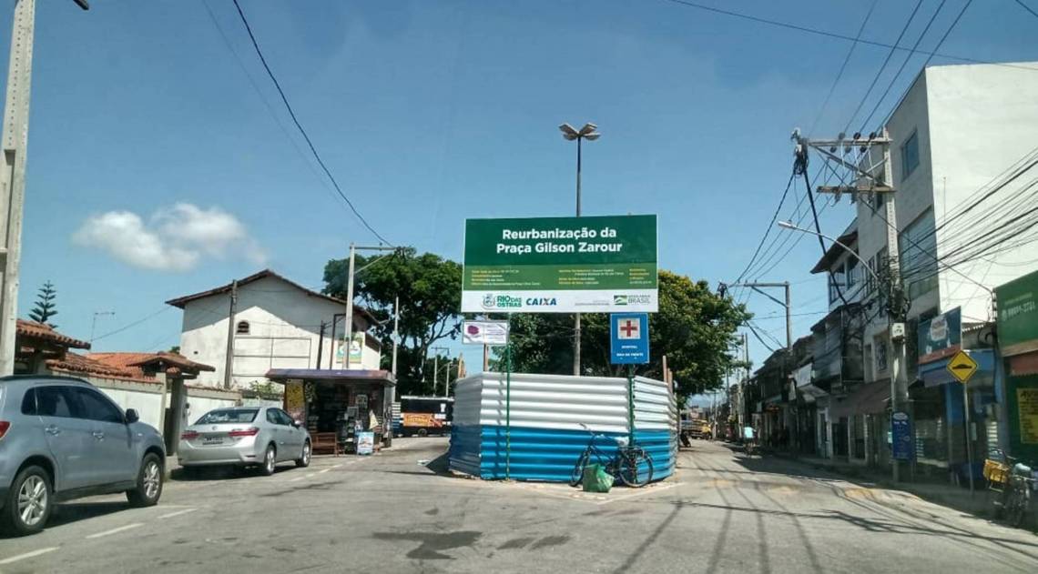 A Praça Gilson Zarour está sendo reurbanizada - Divulgação/Cláudio Pacheco