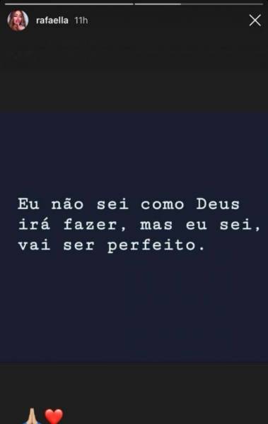 Rafaella Santos faz post enigmático