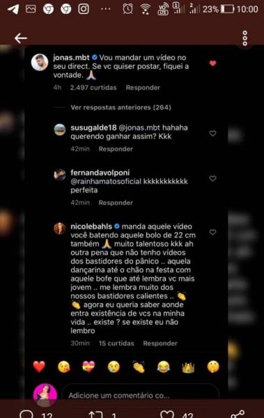 Post da briga de Nicole e Jonas