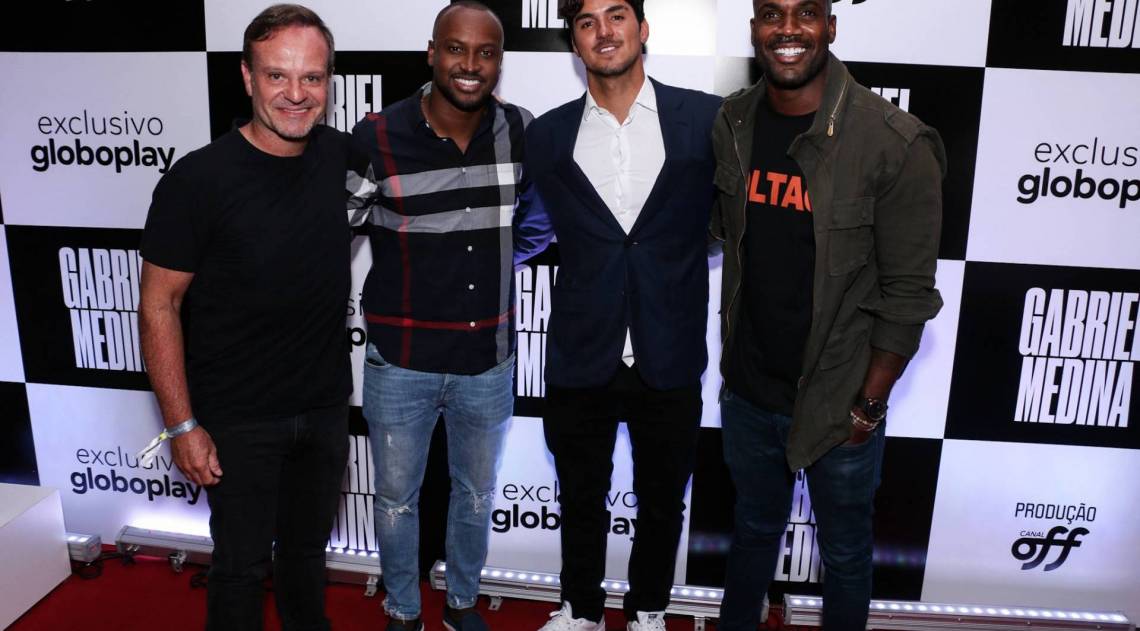 Rubinho Barrichello, Thiaguinho, Gabriel Medina e Rafael Zulu