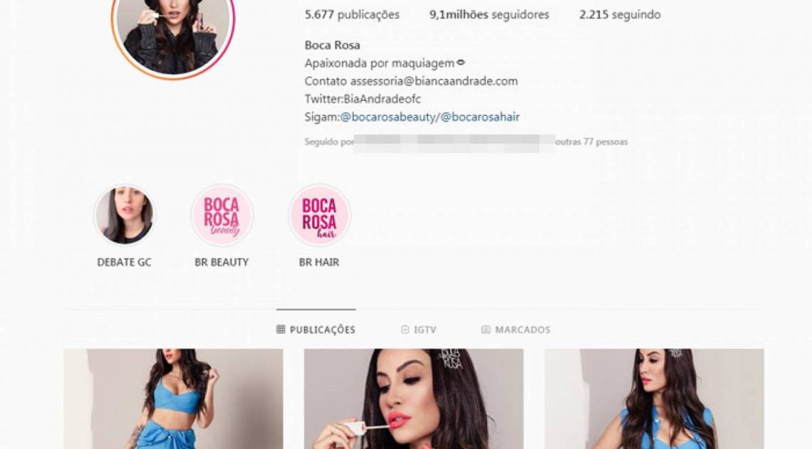 Bianca Andrade estÃ¡ com 9,1 milhÃµes de seguidores