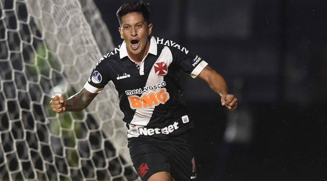 RIO DE JANEIRO, RJ, 05.02.2020-VASCO X ORIENTE PETROLERO (BOL):comemoraçao do gol do German Cano durante a partida entre o Vasco da Gama e o Oriente Petrolero (BOL), jogo de ida da copa Sulamericana de 2020, realizada no estadio de Sao Janurario, na noite desta quarta-feira (05). Foto: Paulo Sergio/Agencia F8
