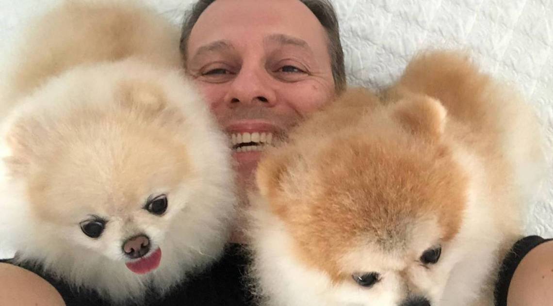 Celso Zucatelli e seus pets 