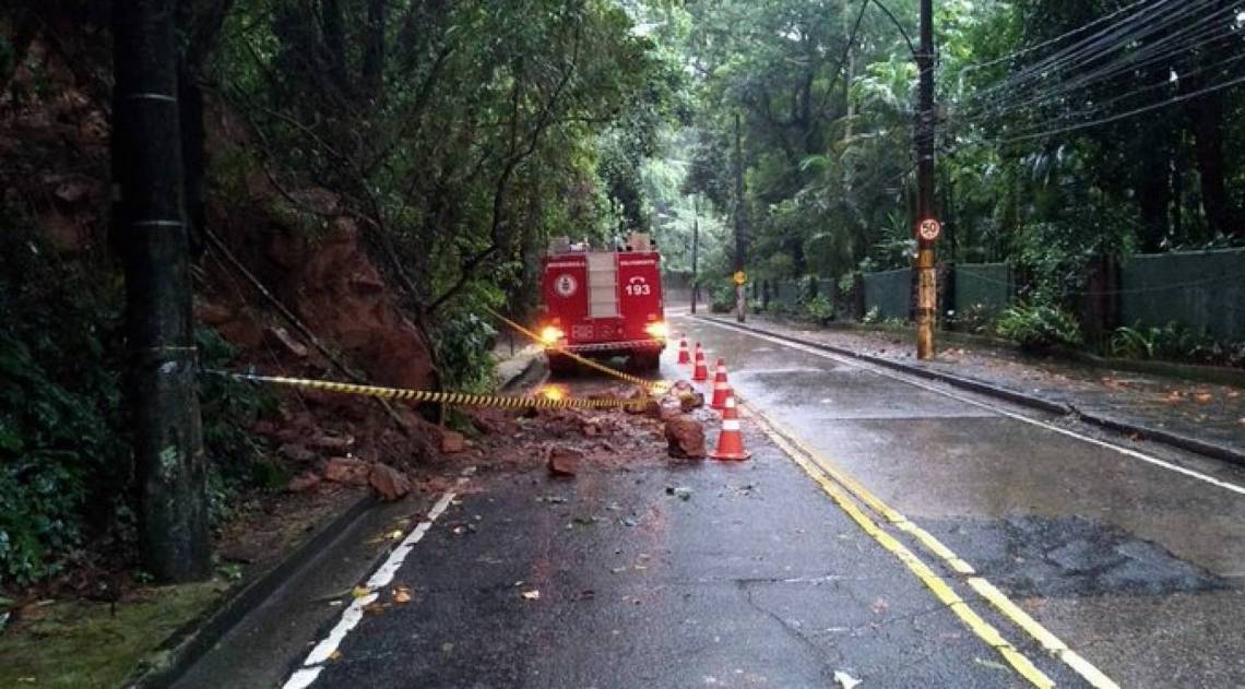 Deslizamento de terra na Estrada das Furnas