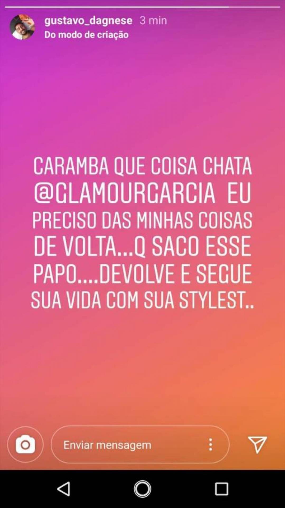 Gustavo Dagnese manda indireta pra Galmour Garcia