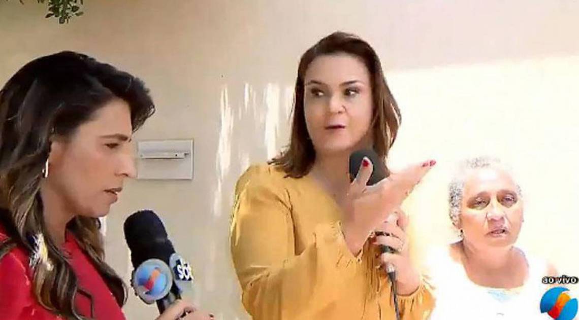 Jornalista do SBT tenta invadir entrevista ao vivo da Globo - Reprodução