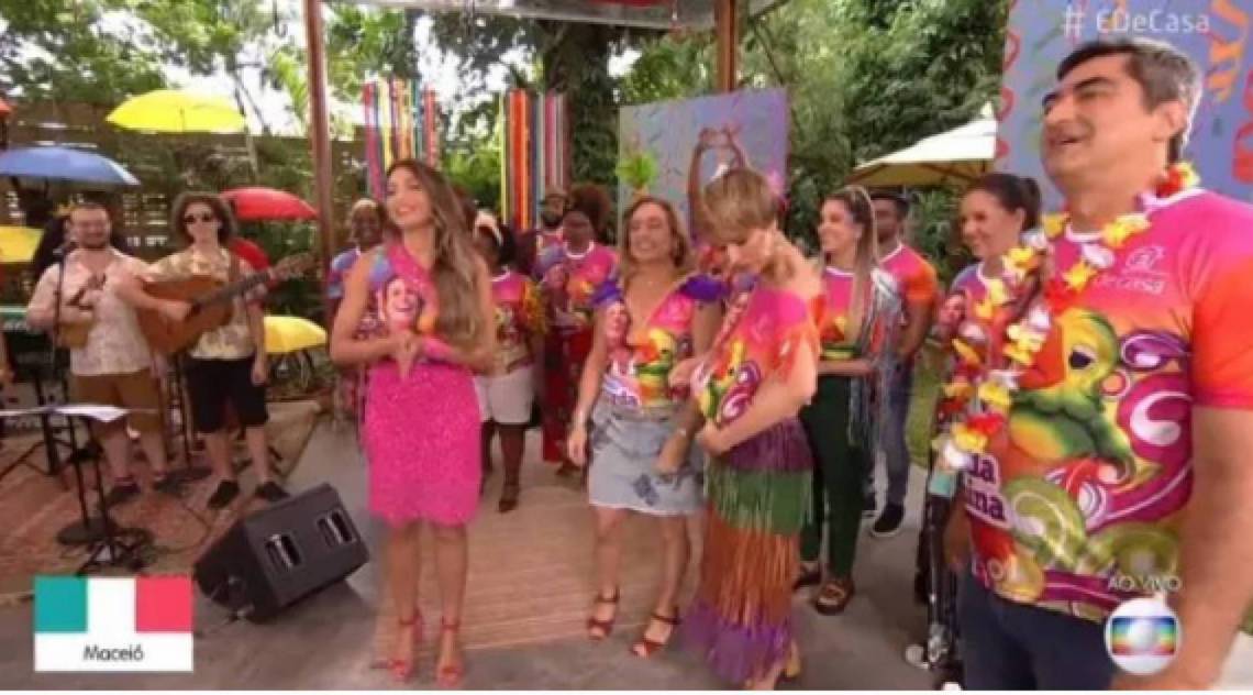 Carnaval nos estúdios do 'É de Casa'