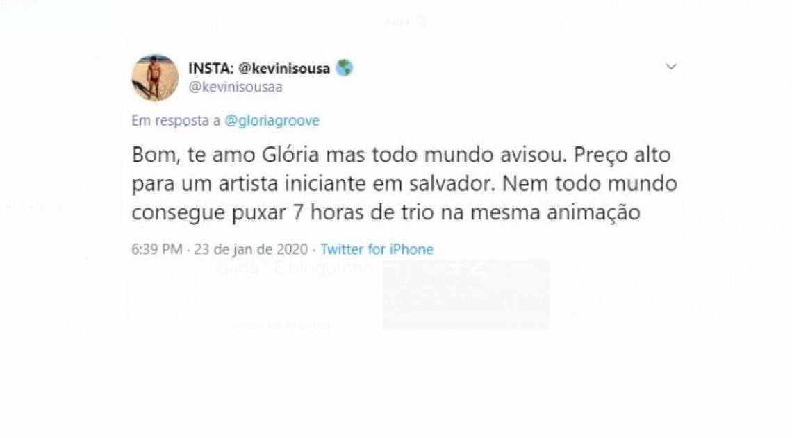 Post de fã reclamando os preços dos abadás do Bloco das Gloriosas