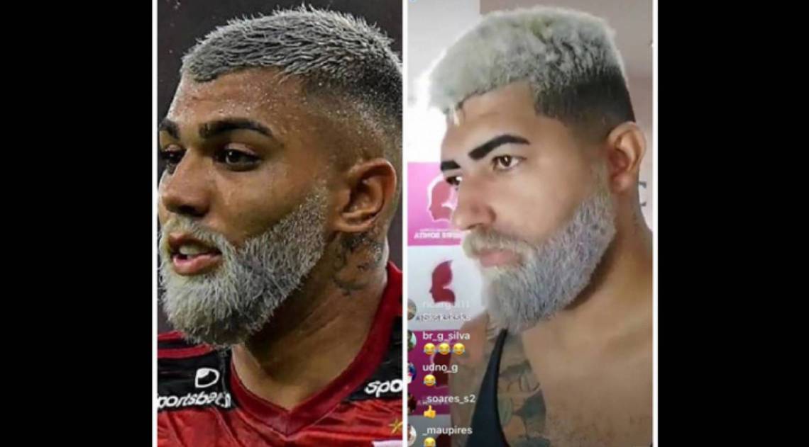 SÃ³sia de Gabigol tambÃ©m descoloriu a barba - ReproduÃ§Ã£o