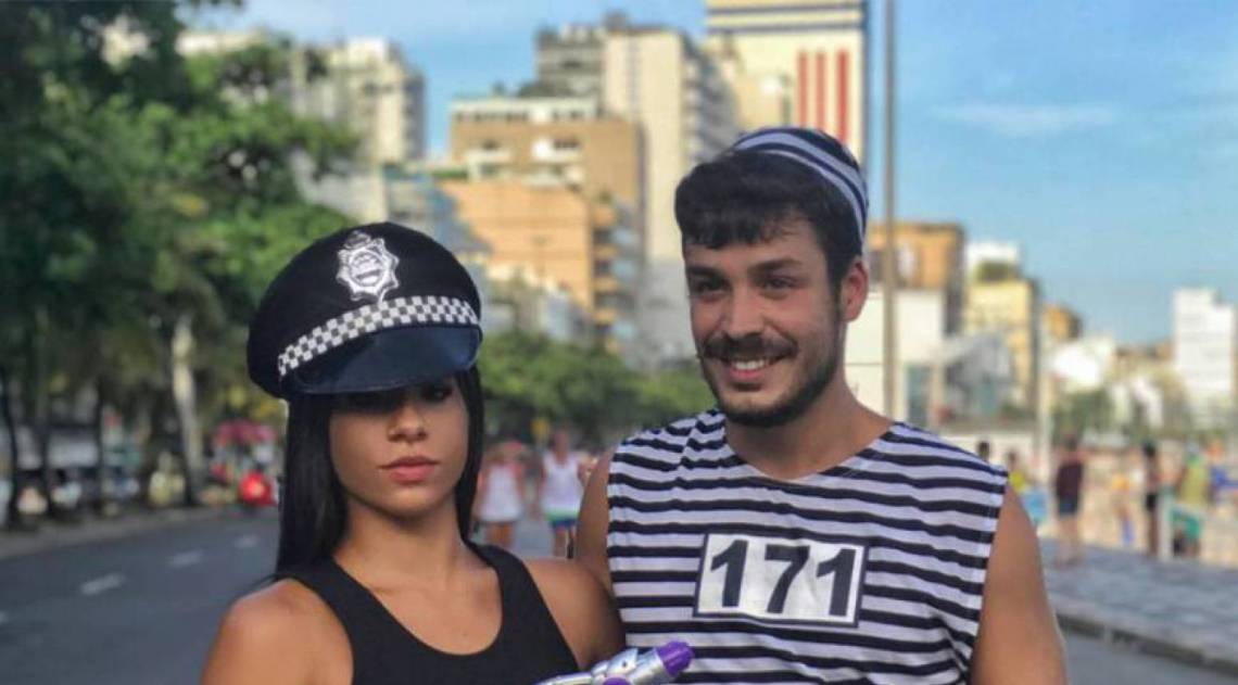 Ingrid Oliveira e o namorado no Carnaval de 2018 - Arquivo Pessoal
