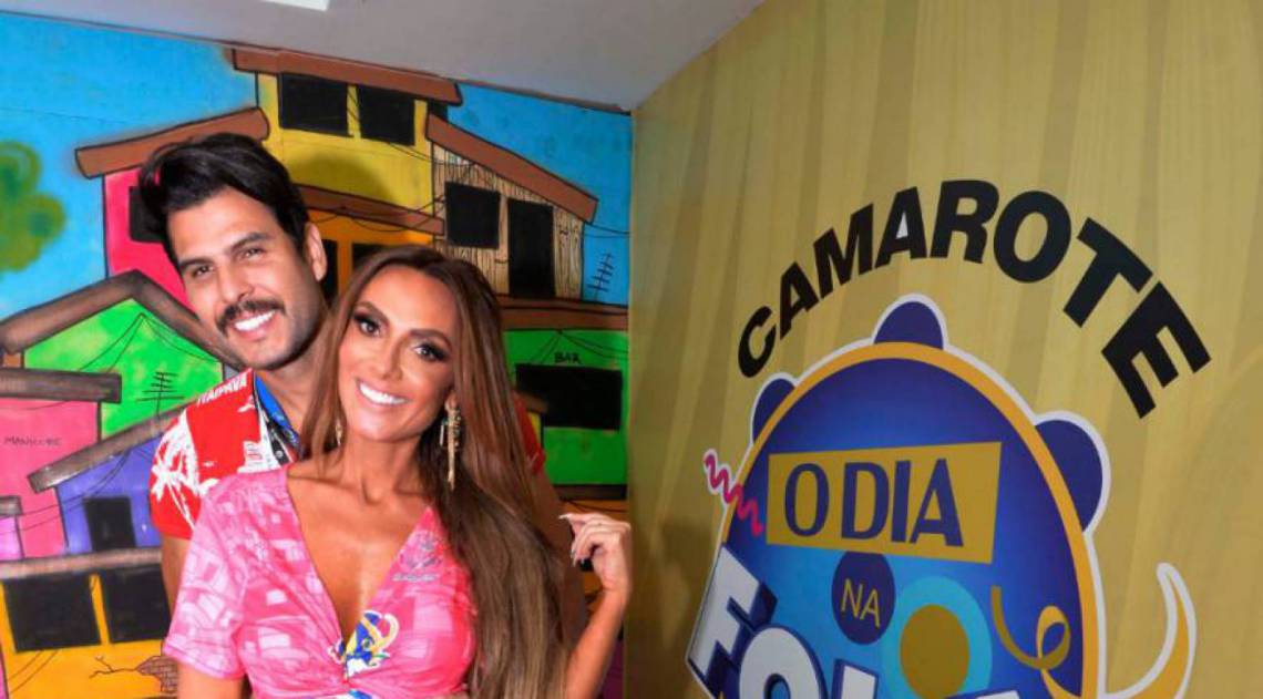 Nicole Bahls e Marcelo Bimbi no camarote O DIA na Folia  - Divulgação 