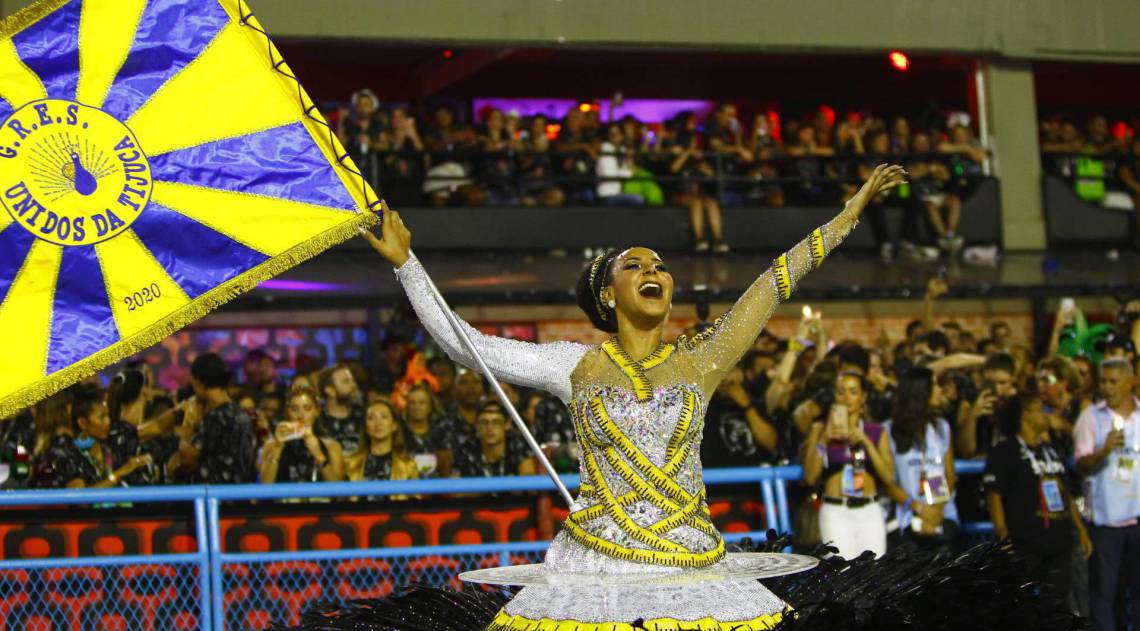 Unidos da Tijuca foi a quarta escola a desfilar nesta segunda-feira