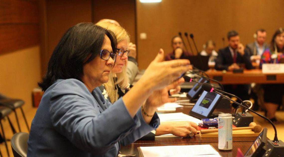 Ministra Damares Alves em discurso na 43ª Sessão da Comissão de Direitos Humanos das Nações Unidas, em Genebra, na Suíça - Divulgação / Ministério da Mulher