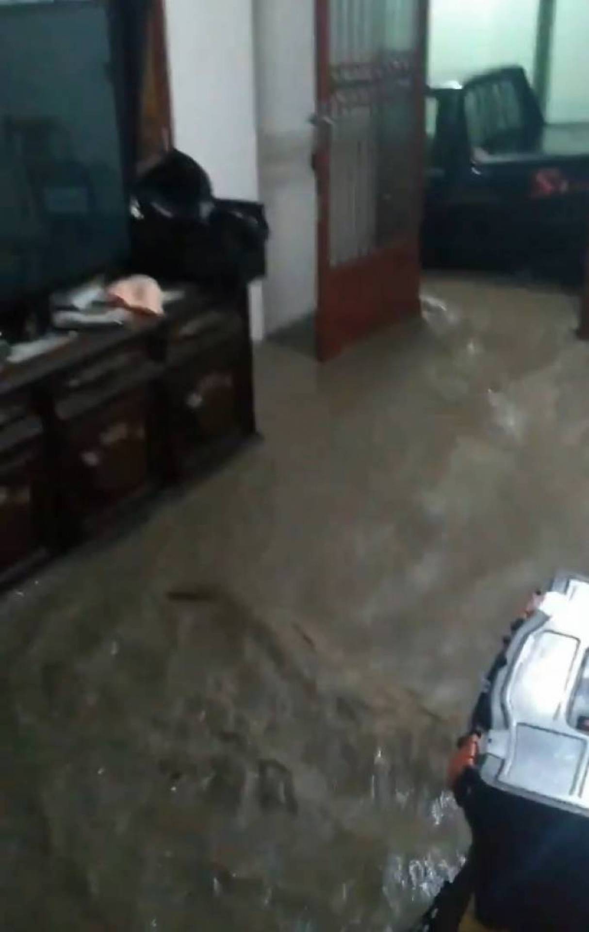 Casa em Realengo, na Zona Oeste, é inundada rapidamente após forte chuva  - Twitter / Reprodução