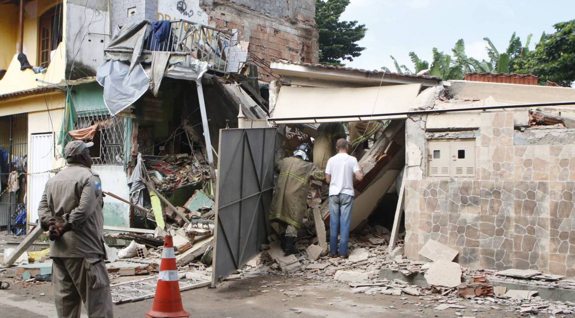Rio de Janeiro - RJ  - 03/03/2020 - Desabamento de casas em Jardim America, zona norte do Rio -  Foto Reginaldo Pimenta / Agencia O Dia