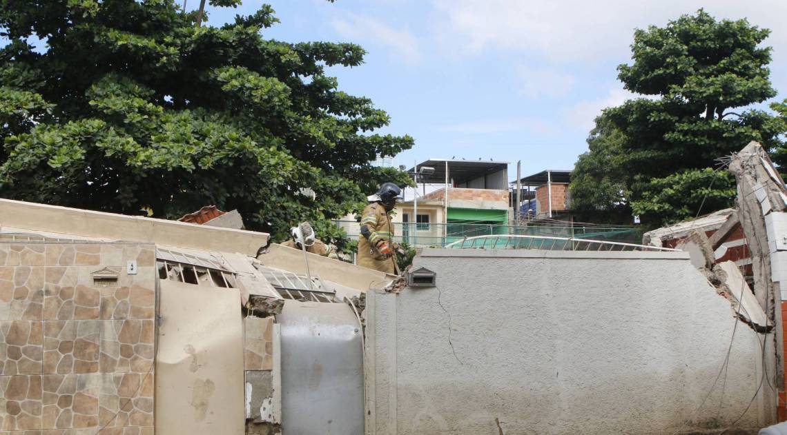 Rio de Janeiro - RJ  - 03/03/2020 - Desabamento de casas em Jardim America, zona norte do Rio -  Foto Reginaldo Pimenta / Agencia O Dia