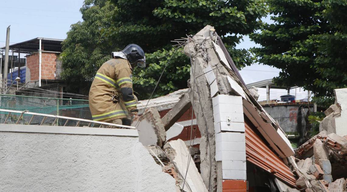 Rio de Janeiro - RJ  - 03/03/2020 - Desabamento de casas em Jardim America, zona norte do Rio -  Foto Reginaldo Pimenta / Agencia O Dia