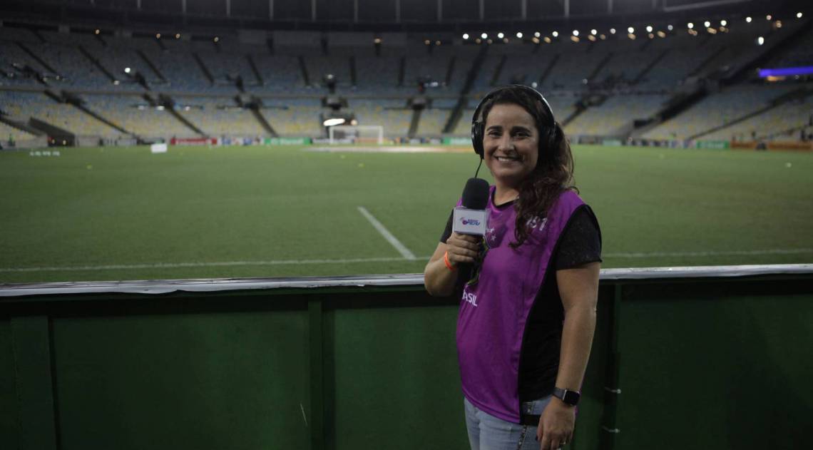 Rio, 05/03/2020 - Futebl, Copa do Brasil. Jogo entre Vasco x ABC. Na foto Luciana, Radialista. Maracana, zona norte do Rio. Foto: Ricardo Cassiano/Agencia O Dia