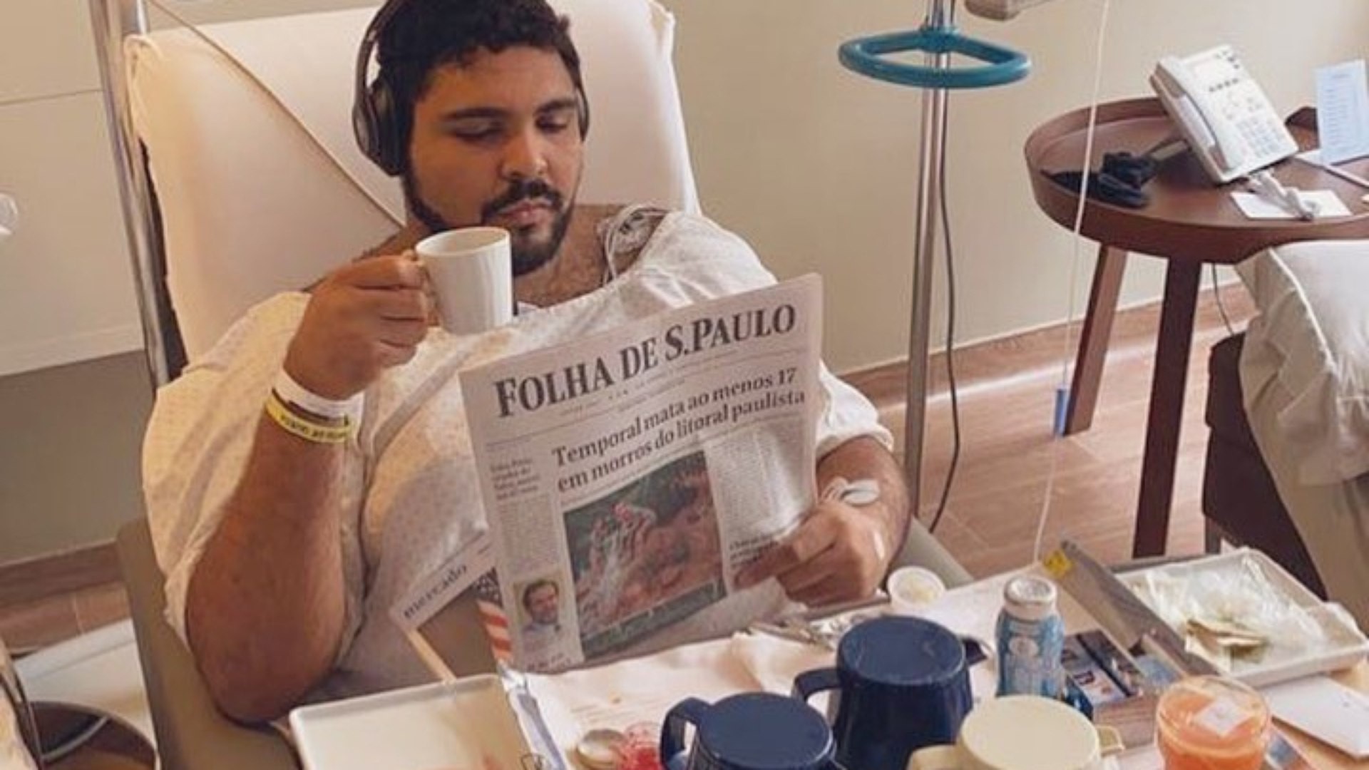 Paulo Vieira foi internado na unidade semi-intensiva do hospital Copa Star, na Zona sul do Rio