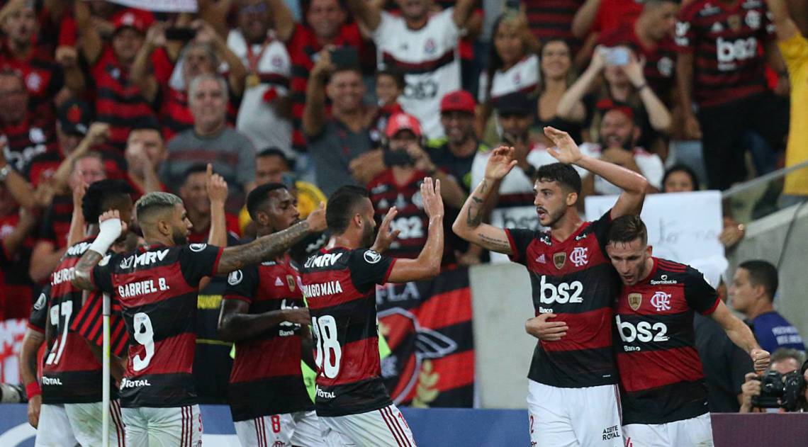 2020-03-11 - Libertadores da America -  FLAMENGO x BARCELONA SC ( EQU ) - Fase de grupos, Grupo A, Rodada 2 de 6. Estadio Maracana, Rio de Janeiro, RJ. Gustavo Henrique comemora o gol.  Foto: Daniel Castelo Branco / Agencia O Dia