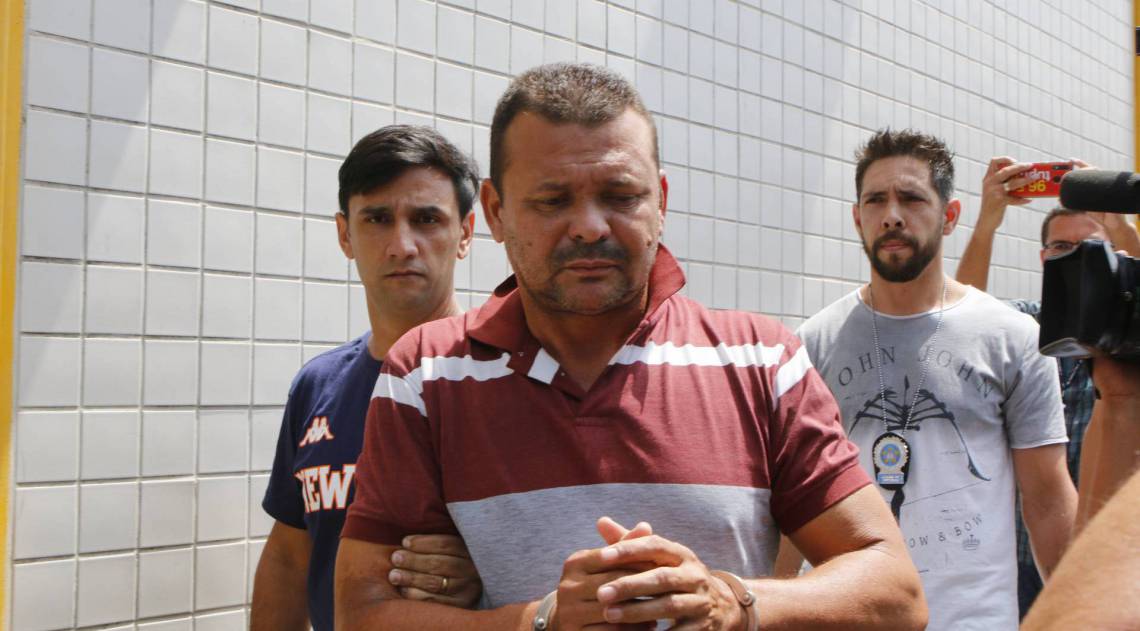 Rio de Janeiro - RJ  - 13/03/2020 - Policia prende homem que sequestrou e abusou de menina de 9 anos em Caxias. A policia prendeu nesta quinta-feira o homem apontado como o raptor e abusador de uma menina de 9 anos, sequestrada enquanto brincava na Praça do Galo, no Parque Fluminense, em Duque de Caxias, na Baixada Fluminense - na foto, Ricardo Ferreira Rabello, acusado de raptar Maria Eduarda -   Foto Reginaldo Pimenta / Agencia O Dia