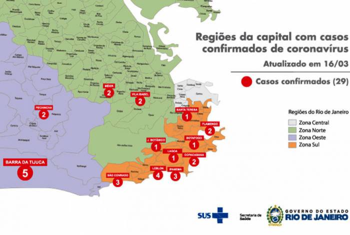 Mapa Mostra Bairros Onde Foram Registrados Coronavirus Na Cidade Do Rio Rio De Janeiro O Dia