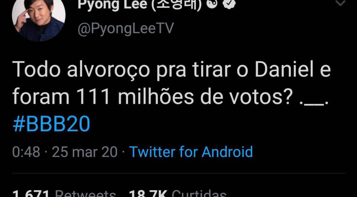 Pyong desdenha do paredão de Daniel