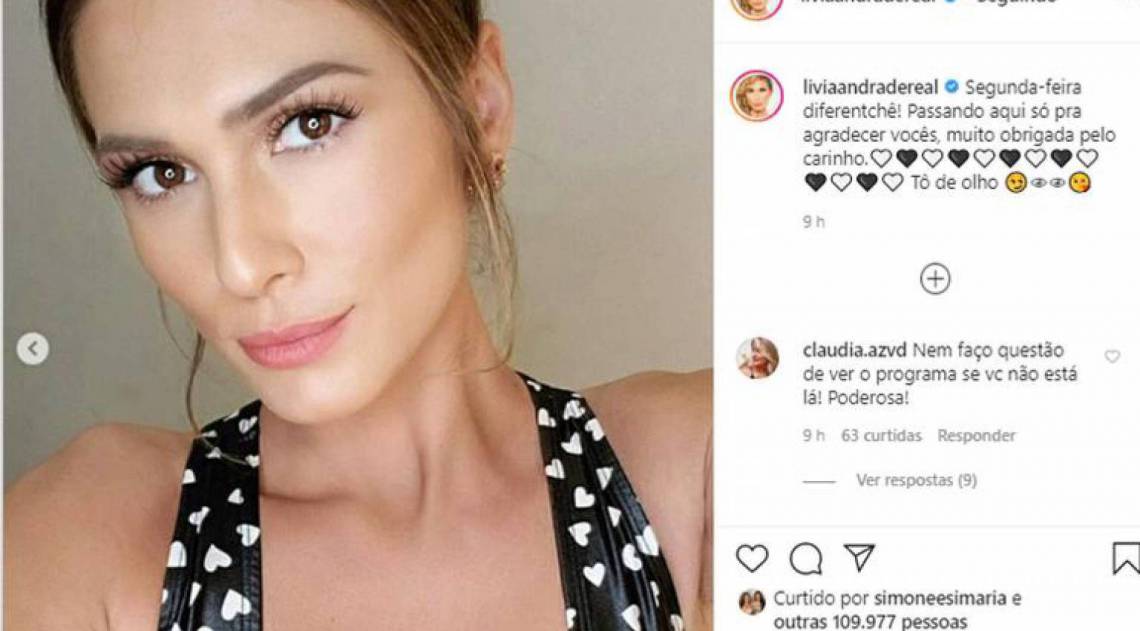 Livia Andrade foi afastada do 'Fofocalizando' - Reprodução Internet