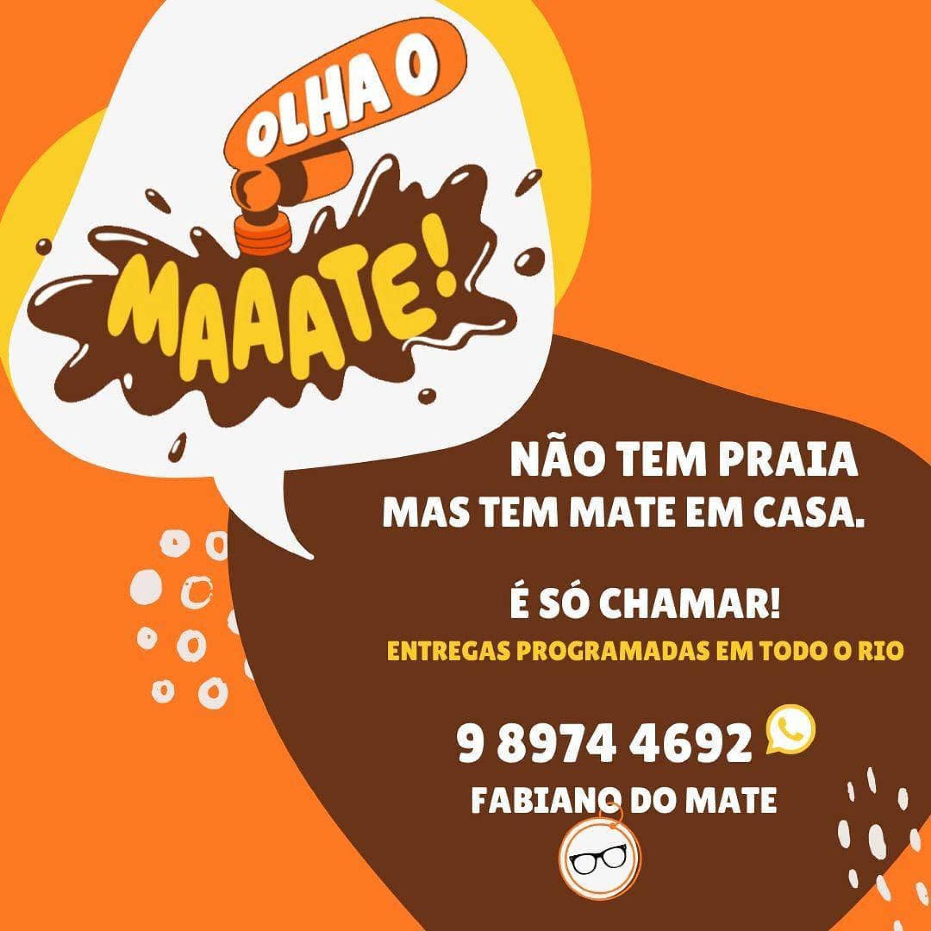 Sem banhistas
nas praias,
Fabiano do Mate passou a oferecer serviço de entrega da bebida em domicílio - fotos Reprodução