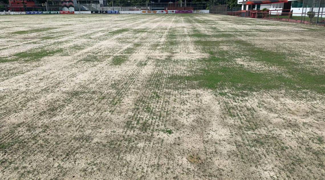 Gramado da Gávea durante a reforma