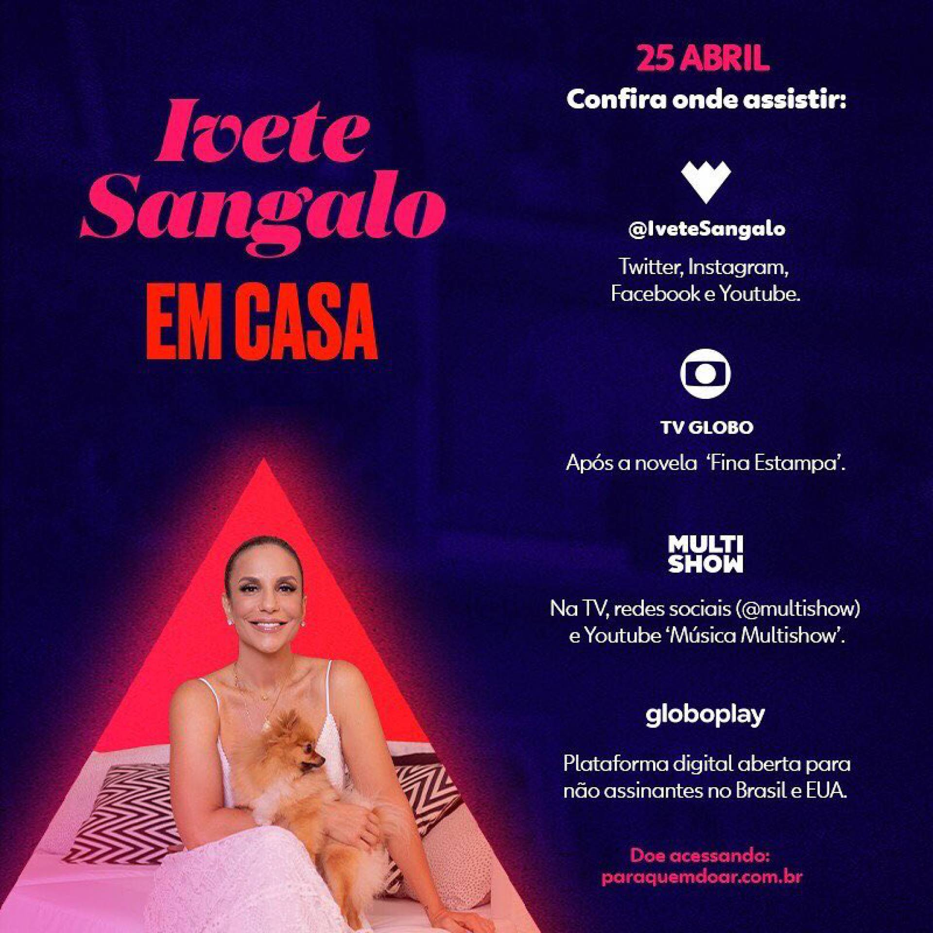 Ivete Sangalo anuncia sua live