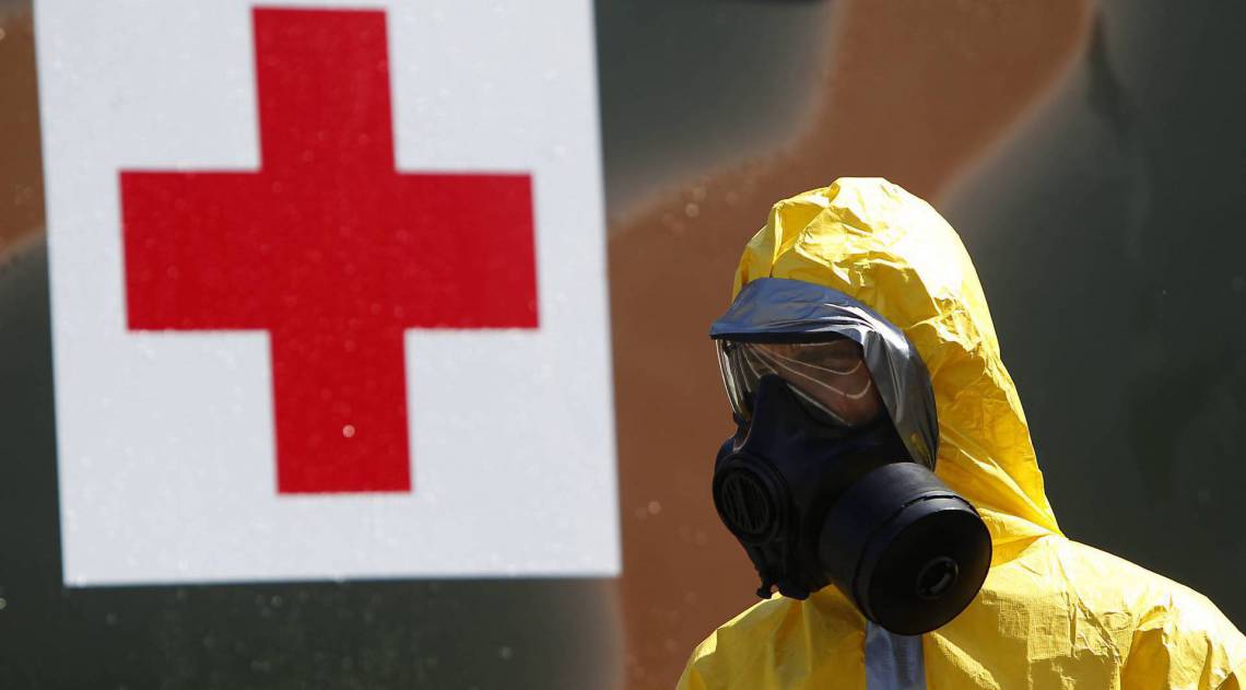 Rio de Janeiro 14/04/2020 - O Comando Conjunto Leste realizou uma demonstração de preparo e emprego de militares do 1º Batalhão de Defesa Química Biológica Radiológico e Nuclear na tarde desta terça feira. Foto: Luciano Belford/Agencia O Dia
