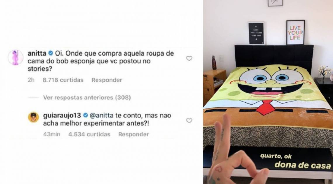 Anitta e Gui Araújo flertam nas redes sociais