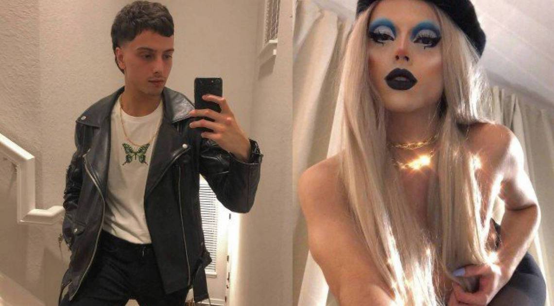 Lucas Santos surge montado como drag queen nas redes sociais - Reprodução Internet