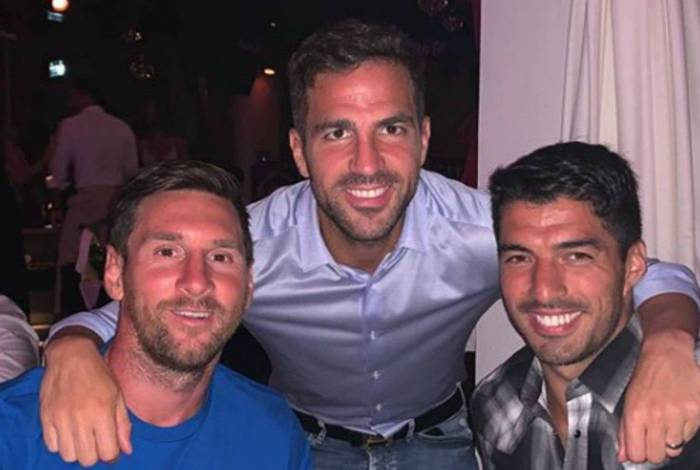 Messi, Fàbregas e Suárez curtindo as férias