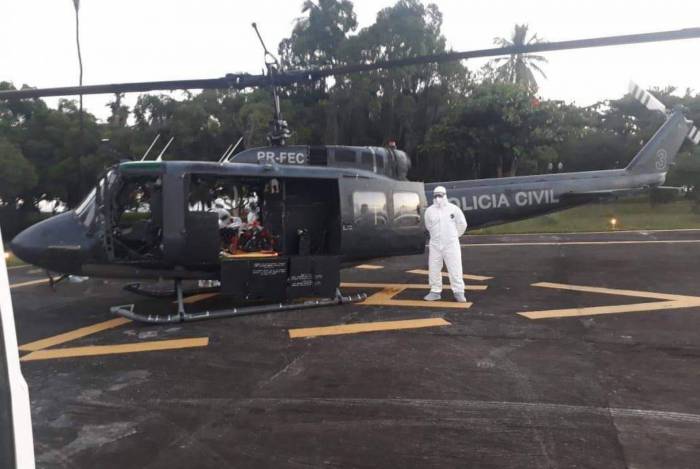 Morador com covid-19 teve que ser retirado da ilha por helicóptero